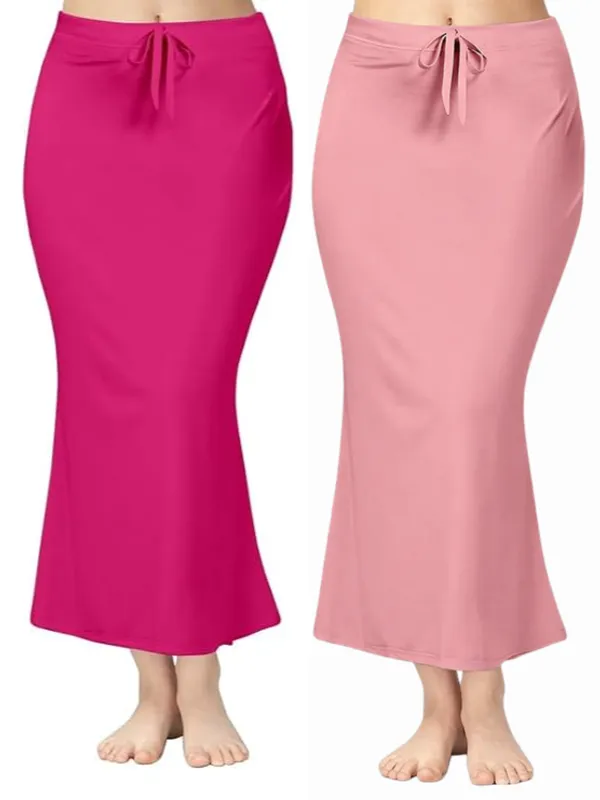 Pack_of_2__Onion_Pink_&_Pink_Comfort_Lycra_4_Way_Fabric_Saree_Shapewear_For_Women