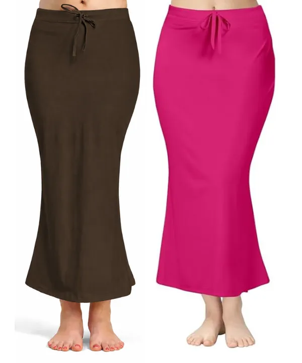 Pack_of_2__Coffee_&_Pink_Comfort_Lycra_4_Way_Fabric_Saree_Shapewear_For_Women