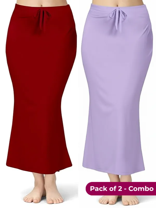 Pack_of_2_-_Maroon_&_Lavender_Comfort_Lycra_4_Way_Fabric_Saree_Shapewear_For_Women