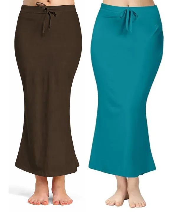 Pack_of_2__Coffee_&_Peacock_Comfort_Lycra_4_Way_Fabric_Saree_Shapewear_For_Women