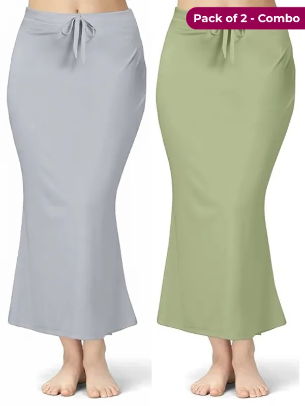 Pack_of_2-Light_Green_Pista_&_Grey_Comfort_Lycra_4_Way_Fabric_Saree_Shapewear_For_Women