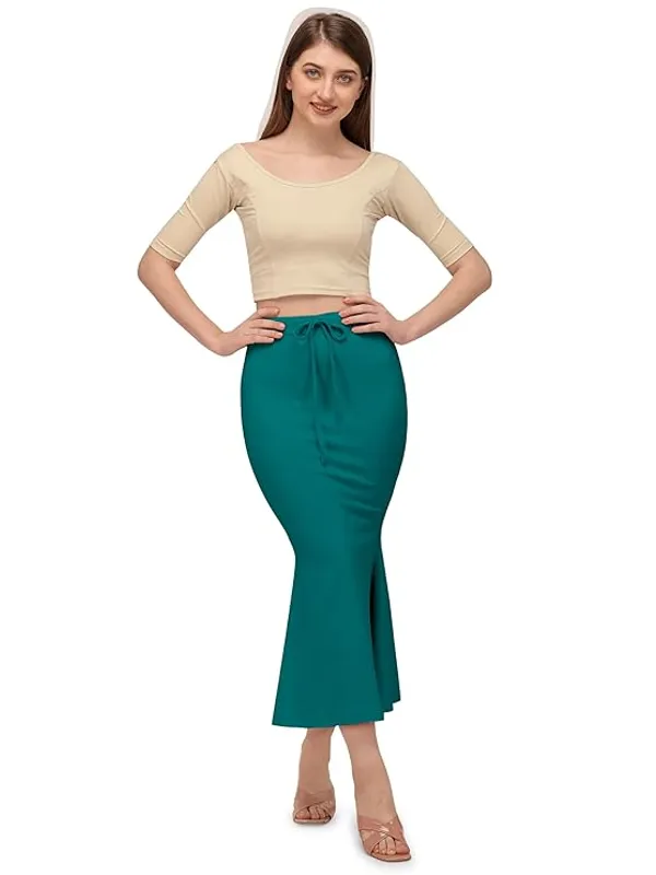 Peacock_Green_Lycra_Everyday_Comfort_Saree_Shapewear_For_Women