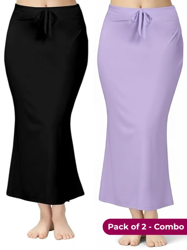 Pack_of_2_-_Black_&_Lavender_Comfort_Lycra_4_Way_Fabric_Saree_Shapewear_For_Women