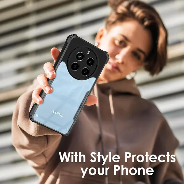 Bumper_Black_Shockproof_Bumper_Crystal__Back_Case_Cover_Compatible_Realme_12_Pro/Realme_12_Pro_Plus/_P1_Pro_Minimalist_Pc+Tpu_360_Protection_Tough_Rugged_Design