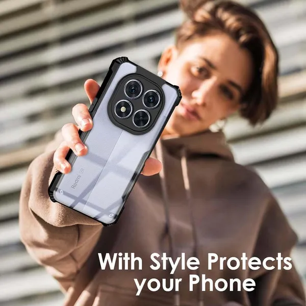 Black_Shockproof_Bumper_Crystal__Back_Case_Cover_Compatible_With_Xiaomi_Redmi_Note_14_Pro_Plus_5G__Minimalist_Pc+Tpu_360_Protection_Tough_Rugged_Design