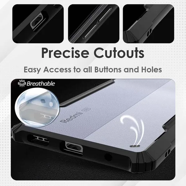 Black_Shockproof_Bumper_Crystal__Back_Case_Cover_Compatible_With_Xiaomi_Redmi_Note_14_Pro_Plus_5G__Minimalist_Pc+Tpu_360_Protection_Tough_Rugged_Design