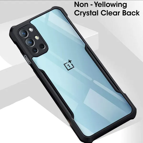 Bumper_Black_Shockproof_Bumper_Crystal__Back_Case_Cover_Compatible_With_Oneplus_8T_/_Oneplus_9R_/_1+_9R_/_1+8T__Minimalist_Pc+Tpu_360_Protection_Tough_Rugged_Design