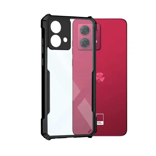 Bumper_Black_Shockproof_Bumper_Crystal__Back_Case_Cover_Compatible_With_Motorola_Moto_G84_5G__Minimalist_Pc+Tpu_360_Protection_Tough_Rugged_Design