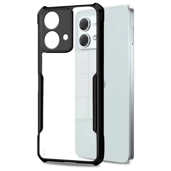Bumper_Black_Shockproof_Bumper_Crystal__Back_Case_Cover_Compatible_With_Motorola_Moto_G84_5G__Minimalist_Pc+Tpu_360_Protection_Tough_Rugged_Design