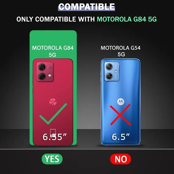 Bumper_Black_Shockproof_Bumper_Crystal__Back_Case_Cover_Compatible_With_Motorola_Moto_G84_5G__Minimalist_Pc+Tpu_360_Protection_Tough_Rugged_Design