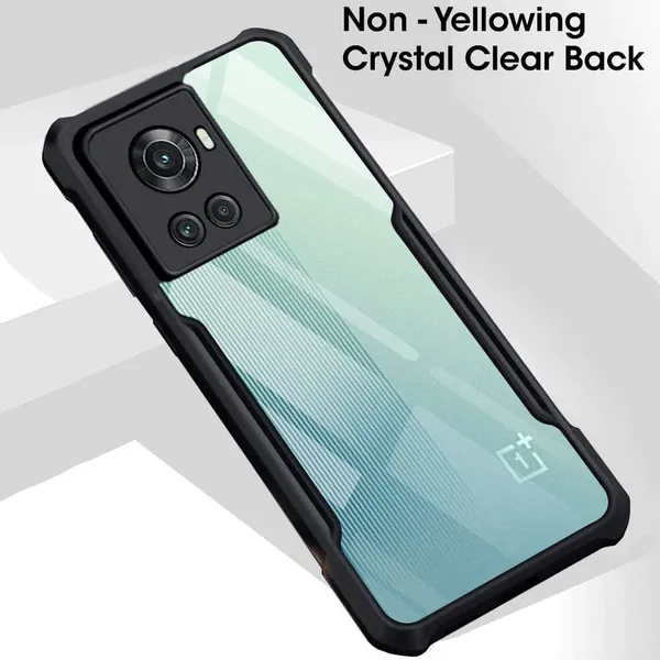 Bumper_Black_Shockproof_Bumper_Crystal__Back_Case_Cover_Compatible_With_Oneplus_10R_5G_/_10R_Prime_5G_/_1+_Ace_5G__Minimalist_Pc+Tpu_360_Protection_Tough_Rugged_Design