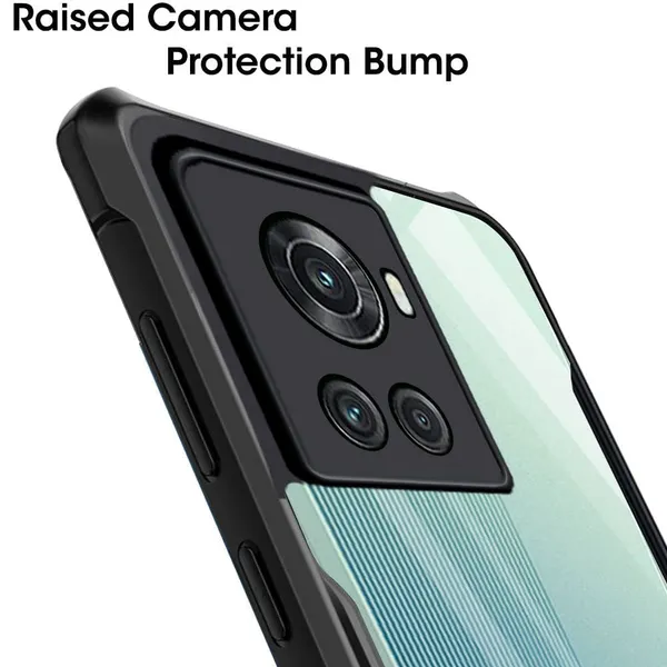 Bumper_Black_Shockproof_Bumper_Crystal__Back_Case_Cover_Compatible_With_Oneplus_10R_5G_/_10R_Prime_5G_/_1+_Ace_5G__Minimalist_Pc+Tpu_360_Protection_Tough_Rugged_Design