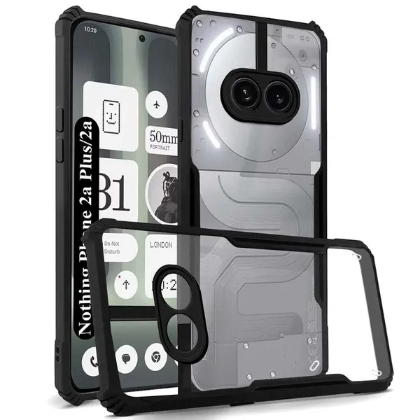 Bumper_Black_Shockproof_Bumper_Crystal__Back_Case_Cover_Compatible_With_Nothing_Phone_2A_/_Nothing_Phone_2A_Plus_5G__Minimalist_Pc+Tpu_360_Protection_Tough_Rugged_Design