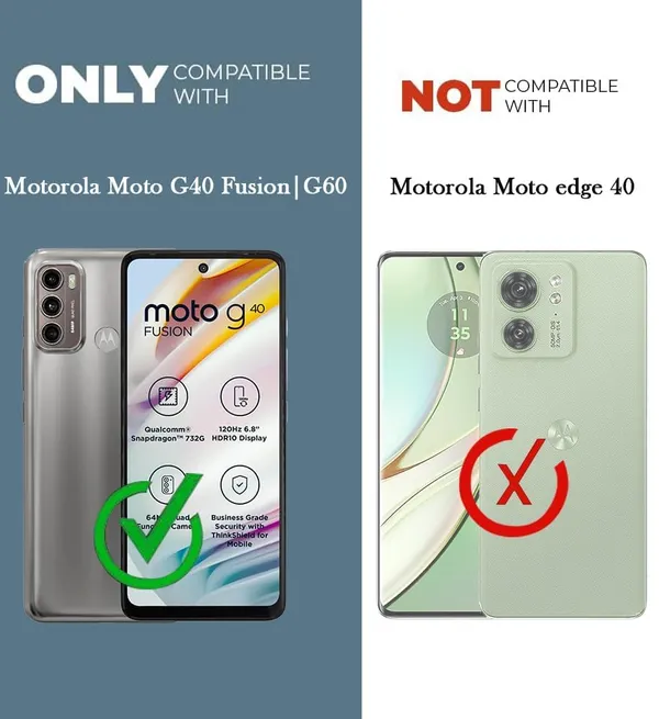 Bumper_Black_Shockproof_Bumper_Crystal__Back_Case_Cover_Compatible_With_Motorola_Moto_G40_Fusion/Moto_G60__Minimalist_Pc+Tpu_360_Protection_Tough_Rugged_Design