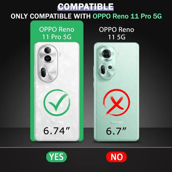 Bumper_Black_Shockproof_Bumper_Crystal__Back_Case_Cover_Compatible_With_Oppo_Reno_11_Pro__Minimalist_Pc+Tpu_360_Protection_Tough_Rugged_Design