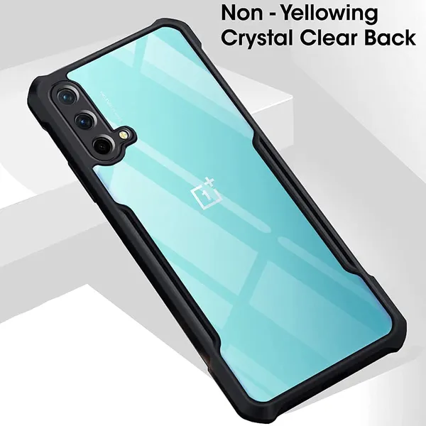 Bumper_Black_Shockproof_Bumper_Crystal__Back_Case_Cover_Compatible_With_Oneplus_Nord_Ce_5G_/_1+Nord_Ce_5G__Minimalist_Pc+Tpu_360_Protection_Tough_Rugged_Design