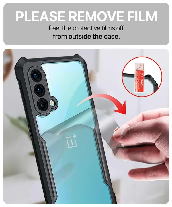 Bumper_Black_Shockproof_Bumper_Crystal__Back_Case_Cover_Compatible_With_Oneplus_Nord_Ce_5G_/_1+Nord_Ce_5G__Minimalist_Pc+Tpu_360_Protection_Tough_Rugged_Design