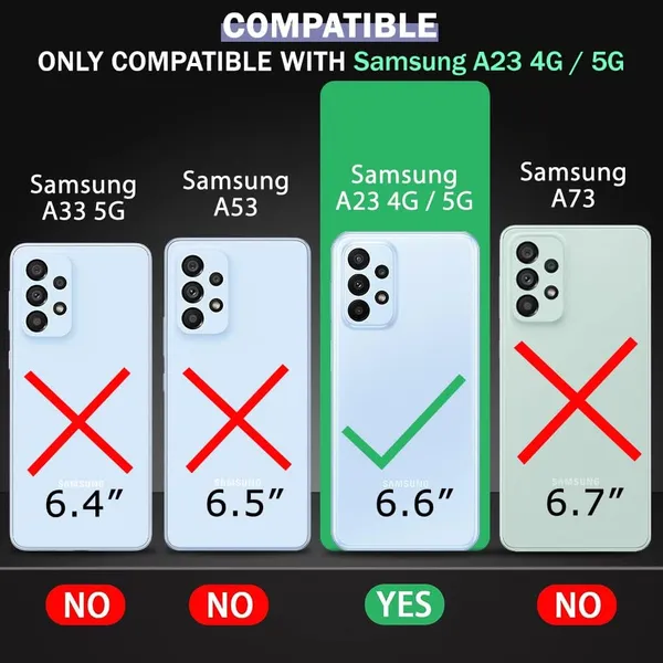 Bumper_Black_Shockproof_Bumper_Crystal__Back_Case_Cover_Compatible_With_Samsung_Galaxy_A23_4G_5G__Minimalist_Pc+Tpu_360_Protection_Tough_Rugged_Design