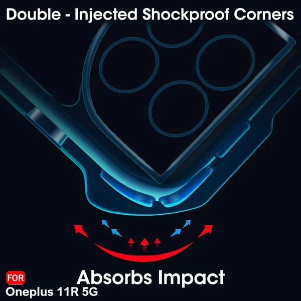 Bumper_Black_Shockproof_Bumper_Crystal__Back_Case_Cover_Compatible_With_Oneplus_11R_5G_/_1+Ace_2_5G__Minimalist_Pc+Tpu_360_Protection_Tough_Rugged_Design
