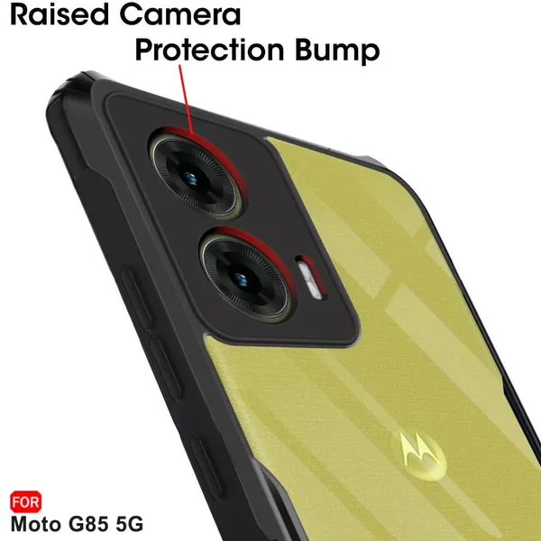 Bumper_Black_Shockproof_Bumper_Crystal__Back_Case_Cover_Compatible_With_Motorola_Moto_G85_5G_/_Motorola_S50_Neo_5G__Minimalist_Pc+Tpu_360_Protection_Tough_Rugged_Design