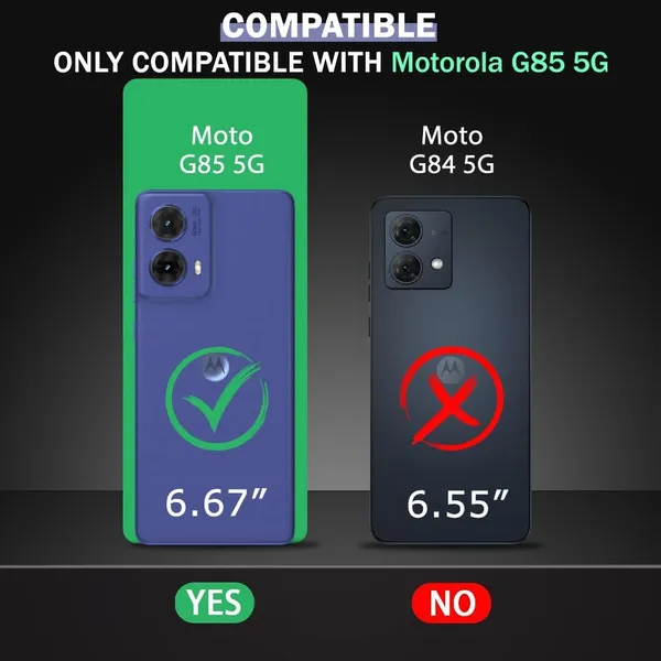 Bumper_Black_Shockproof_Bumper_Crystal__Back_Case_Cover_Compatible_With_Motorola_Moto_G85_5G_/_Motorola_S50_Neo_5G__Minimalist_Pc+Tpu_360_Protection_Tough_Rugged_Design