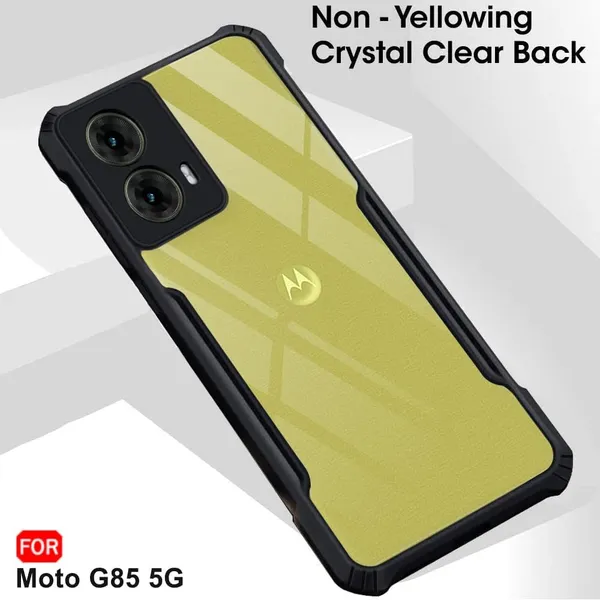 Bumper_Black_Shockproof_Bumper_Crystal__Back_Case_Cover_Compatible_With_Motorola_Moto_G85_5G_/_Motorola_S50_Neo_5G__Minimalist_Pc+Tpu_360_Protection_Tough_Rugged_Design