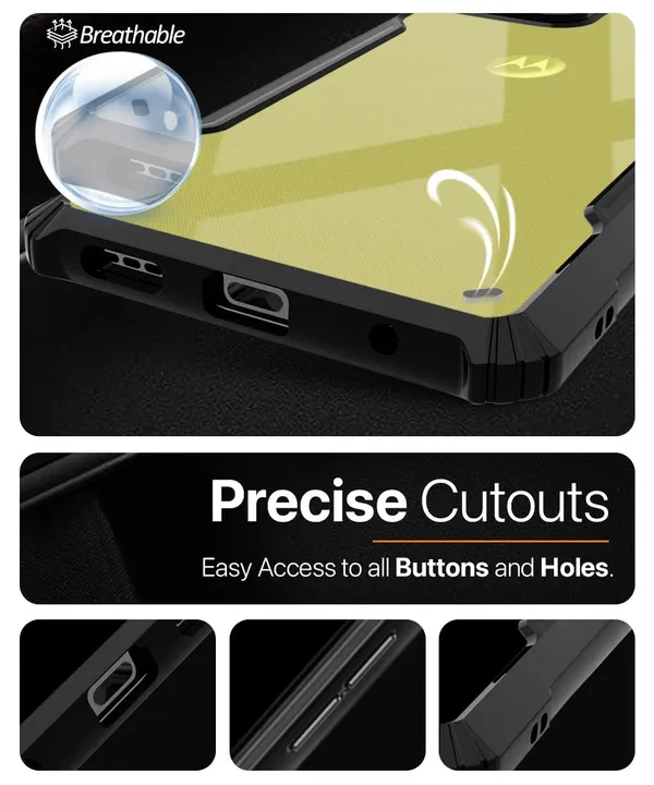 Bumper_Black_Shockproof_Bumper_Crystal__Back_Case_Cover_Compatible_With_Motorola_Moto_G85_5G_/_Motorola_S50_Neo_5G__Minimalist_Pc+Tpu_360_Protection_Tough_Rugged_Design