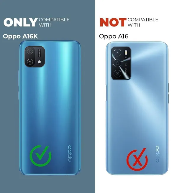 Bumper_Black_Shockproof_Bumper_Crystal__Back_Case_Cover_Compatible_With_Oppo_A16K_/_Oppo_A16E__Minimalist_Pc+Tpu_360_Protection_Tough_Rugged_Design