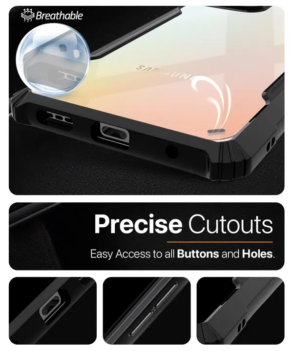 Bumper_Black_Shockproof_Bumper_Crystal__Back_Case_Cover_Compatible_With_Samsung_Galaxy_A34_5G__Minimalist_Pc+Tpu_360_Protection_Tough_Rugged_Design