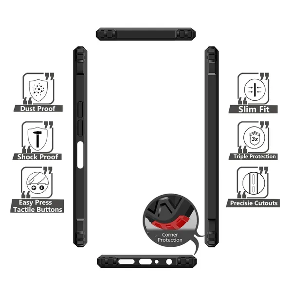 Bumper_Black_Shockproof_Bumper_Crystal__Back_Case_Cover_Compatible_With_Oppo_A78_4G__Minimalist_Pc+Tpu_360_Protection_Tough_Rugged_Design