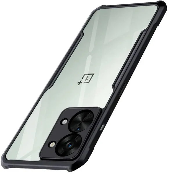 Bumper_Black_Shockproof_Bumper_Crystal__Back_Case_Cover_Compatible_With_Oneplus_Nord_2T_5G_/_1+Nord_2T_5G__Minimalist_Pc+Tpu_360_Protection_Tough_Rugged_Design