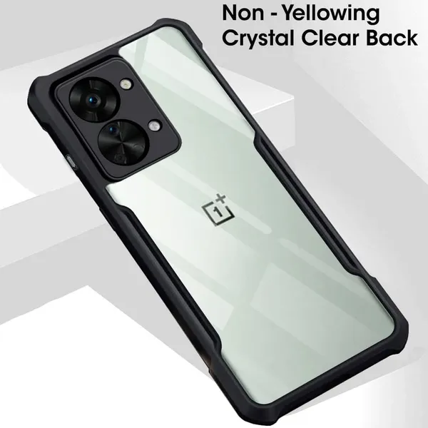 Bumper_Black_Shockproof_Bumper_Crystal__Back_Case_Cover_Compatible_With_Oneplus_Nord_2T_5G_/_1+Nord_2T_5G__Minimalist_Pc+Tpu_360_Protection_Tough_Rugged_Design