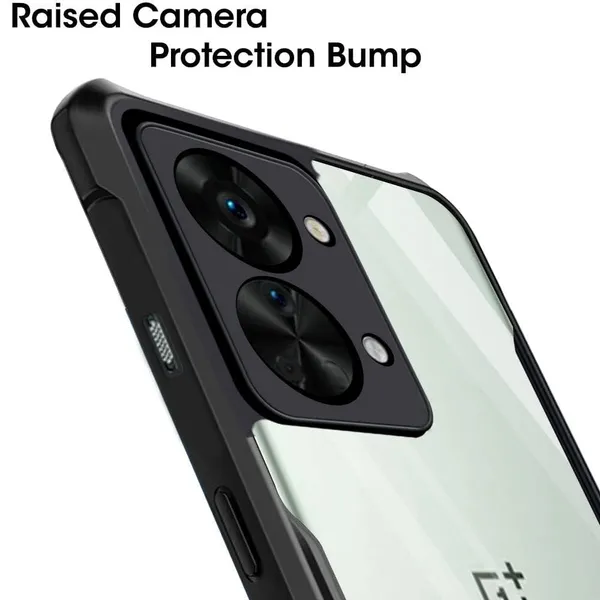 Bumper_Black_Shockproof_Bumper_Crystal__Back_Case_Cover_Compatible_With_Oneplus_Nord_2T_5G_/_1+Nord_2T_5G__Minimalist_Pc+Tpu_360_Protection_Tough_Rugged_Design