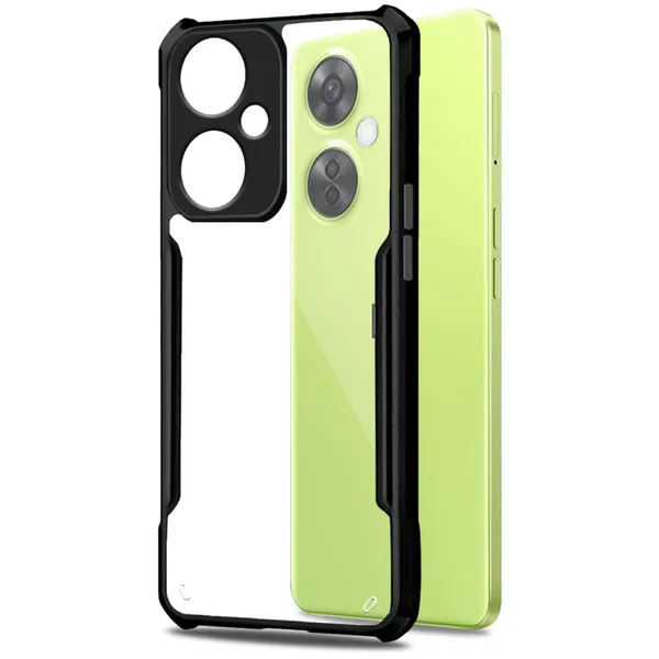 Bumper_Black_Shockproof_Bumper_Crystal__Back_Case_Cover_Compatible_With_Oneplus_Nord_Ce_3_Lite_5G_/_1+Nord_Ce_3_Lite__Minimalist_Pc+Tpu_360_Protection_Tough_Rugged_Design