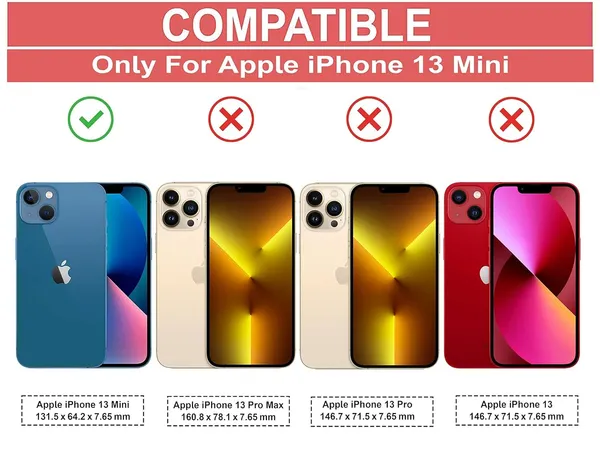 Bumper_Black_Shockproof_Bumper_Crystal__Back_Case_Cover_Compatible_With_Iphone_13_Mini__Minimalist_Pc+Tpu_360_Protection_Tough_Rugged_Design