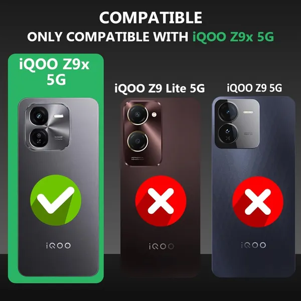 Bumper_Black_Shockproof_Bumper_Crystal__Back_Case_Cover_Compatible_With_Iqoo_Z9X_5G__Minimalist_Pc+Tpu_360_Protection_Tough_Rugged_Design