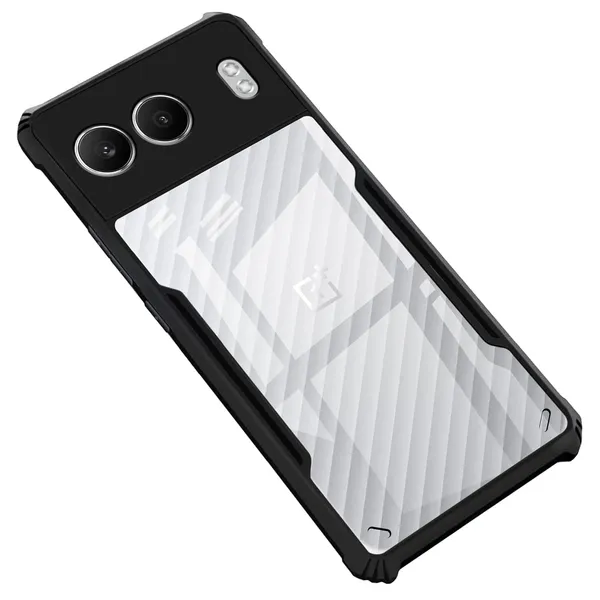Bumper_Black_Shockproof_Bumper_Crystal__Back_Case_Cover_Compatible_With_Oneplus_Nord_4_5G__Minimalist_Pc+Tpu_360_Protection_Tough_Rugged_Design