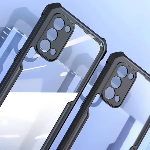 Bumper_Black_Shockproof_Bumper_Crystal__Back_Case_Cover_Compatible_With_Oppo_Reno5_Pro_5G_/_Reno_5_Pro__Minimalist_Pc+Tpu_360_Protection_Tough_Rugged_Design