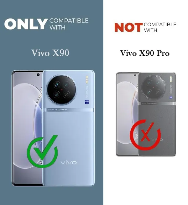 Bumper_Black_Shockproof_Bumper_Crystal__Back_Case_Cover_Compatible_With_Vivo_X90_5G__Minimalist_Pc+Tpu_360_Protection_Tough_Rugged_Design