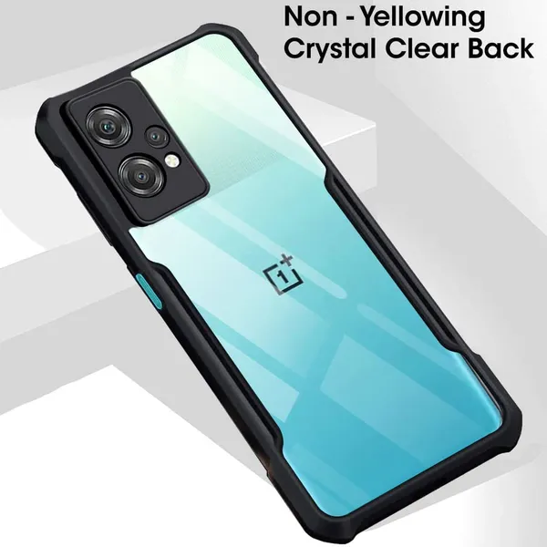 Bumper_Black_Shockproof_Bumper_Crystal__Back_Case_Cover_Compatible_With_Oneplus_Nord_Ce_2_Lite_5G/_1+Nord_Ce2_Lite/Realme_V25__Minimalist_Pc+Tpu_360_Tough_Rugged_Design