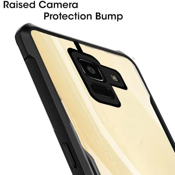 Black_Shockproof_Bumper_Crystal__Back_Case_Cover_Compatible_With_Samsung_Galaxy_J6_2018__Minimalist_Pc+Tpu_360_Protection_Tough_Rugged_Design
