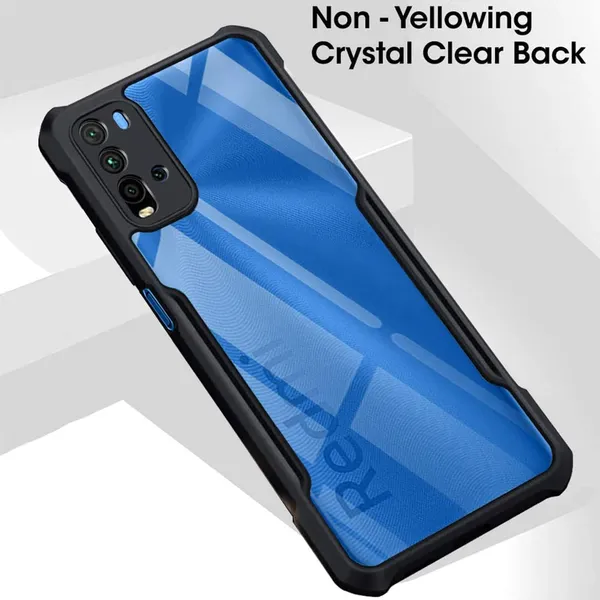 Bumper_Black_Shockproof_Bumper_Crystal__Back_Case_Cover_Compatible_With_Xiaomi_Redmi_9_Power/Redmi_9T_/_Redmi_Note_9_4G__Minimalist_Pc+Tpu_360_Protection_Tough_Rugged_Design
