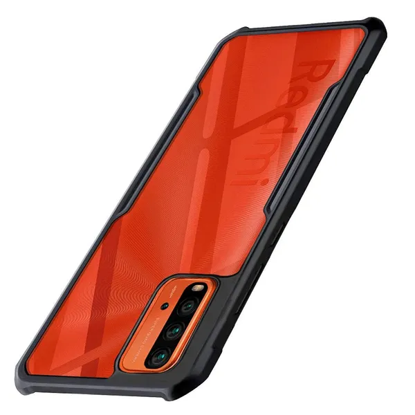 Bumper_Black_Shockproof_Bumper_Crystal__Back_Case_Cover_Compatible_With_Xiaomi_Redmi_9_Power/Redmi_9T_/_Redmi_Note_9_4G__Minimalist_Pc+Tpu_360_Protection_Tough_Rugged_Design