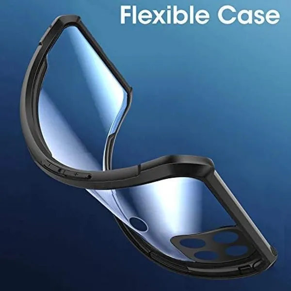 Black_Shockproof_Bumper_Crystal__Back_Case_Cover_Compatible_With_Samsung_Galaxy_M32_4G_/_F22_4G__Minimalist_Pc+Tpu_360_Protection_Tough_Rugged_Design
