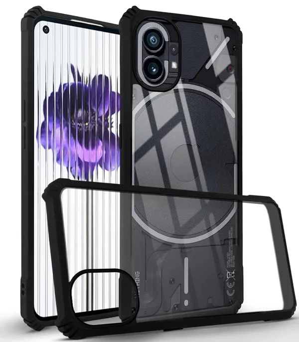 Bumper_Black_Shockproof_Bumper_Crystal__Back_Case_Cover_Compatible_With_Nothing_Phone_1_5G__Minimalist_Pc+Tpu_360_Protection_Tough_Rugged_Design