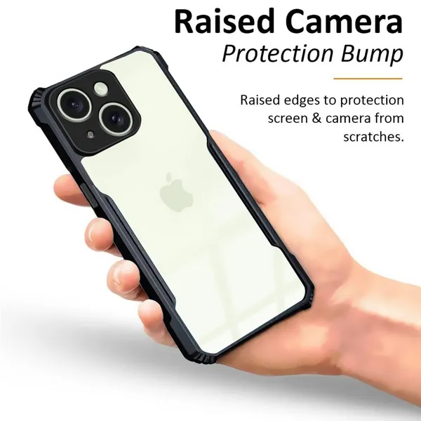 Bumper_Black_Shockproof_Bumper_Crystal__Back_Case_Cover_Compatible_With_Iphone_15__Minimalist_Pc+Tpu_360_Protection_Tough_Rugged_Design