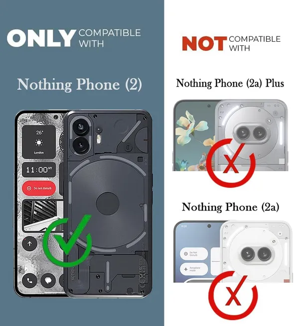Bumper_Black_Shockproof_Bumper_Crystal__Back_Case_Cover_Compatible_With_Nothing_Phone_2__Minimalist_Pc+Tpu_360_Protection_Tough_Rugged_Design