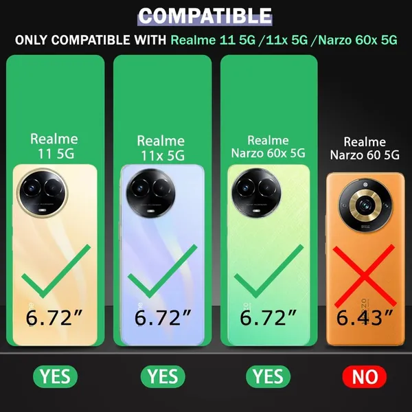 Bumper_Black_Shockproof_Bumper_Crystal__Back_Case_Cover_Compatible_With_Realme_11_5G_/_Realme_11X_/_Narzo_60X_/_C67_5G__Minimalist_Pc+Tpu_360_Protection_Tough_Rugged_Design