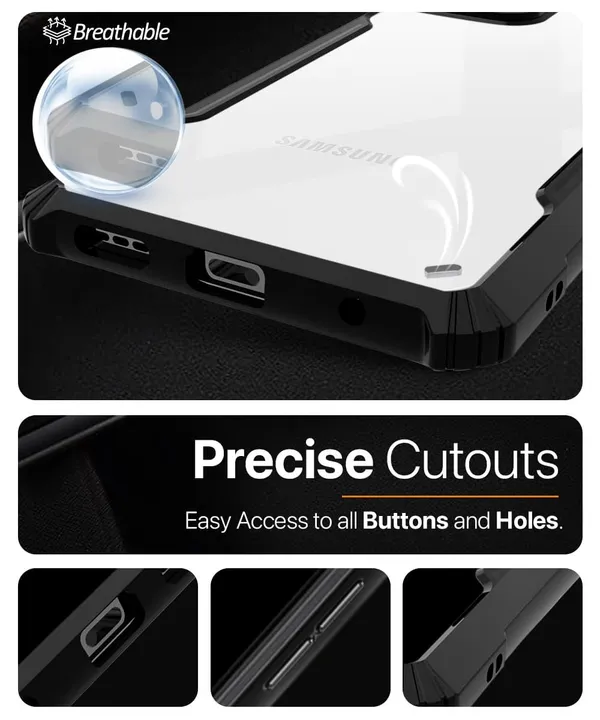 Bumper_Black_Shockproof_Bumper_Crystal__Back_Case_Cover_Compatible_With_Samsung_Galaxy_S23_Fe_5G__Minimalist_Pc+Tpu_360_Protection_Tough_Rugged_Design