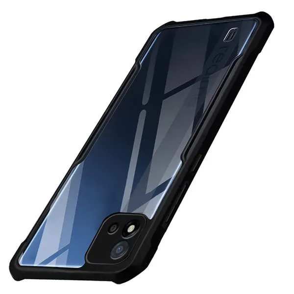 Bumper_Black_Shockproof_Bumper_Crystal__Back_Case_Cover_Compatible_With_Realme_C11_2021_/_C20_/_C20A__Minimalist_Pc+Tpu_360_Protection_Tough_Rugged_Design